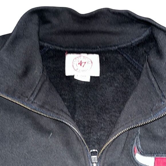 LN Chicago Bulls 47 Brand NBA Half Zip Up Sweatshirt Size Large Stylish - Picture 4 of 4